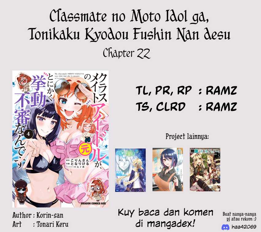 Classmate no Moto Idol ga, Tonikaku Kyodou Fushin Nan desu chapter 22 halaman 34