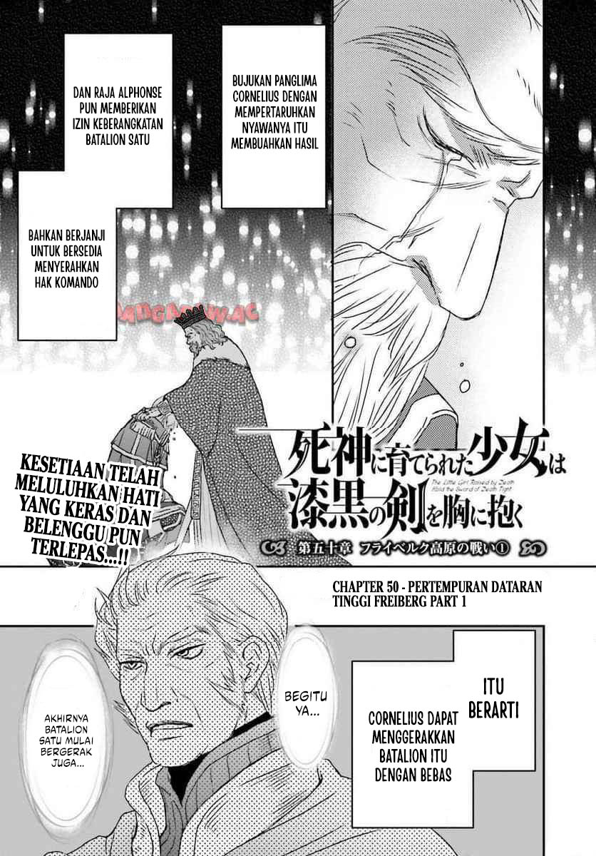 Shinigami ni Sodaterareta Shoujo wa Shikkoku no Tsurugi wo Mune ni Idaku chapter 50 halaman 4