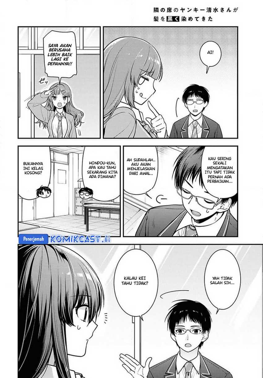 Tonari no Seki no Yankee Shimizu-san ga Kami o Kuroku Sometekita chapter 10 halaman 12