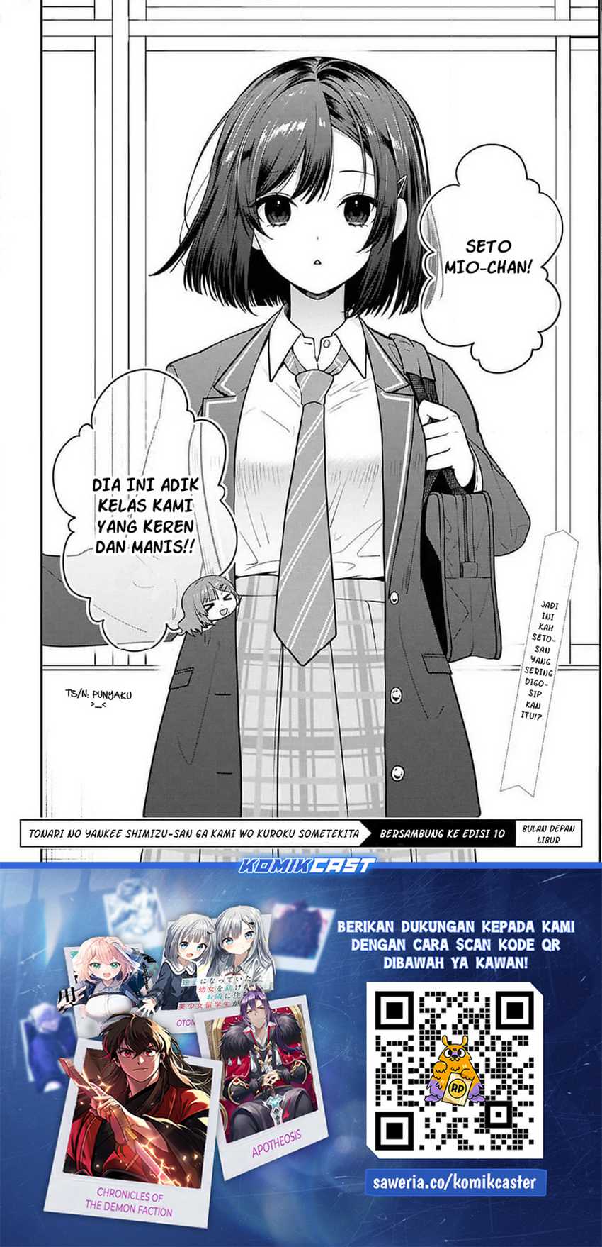 Tonari no Seki no Yankee Shimizu-san ga Kami o Kuroku Sometekita chapter 10 halaman 32