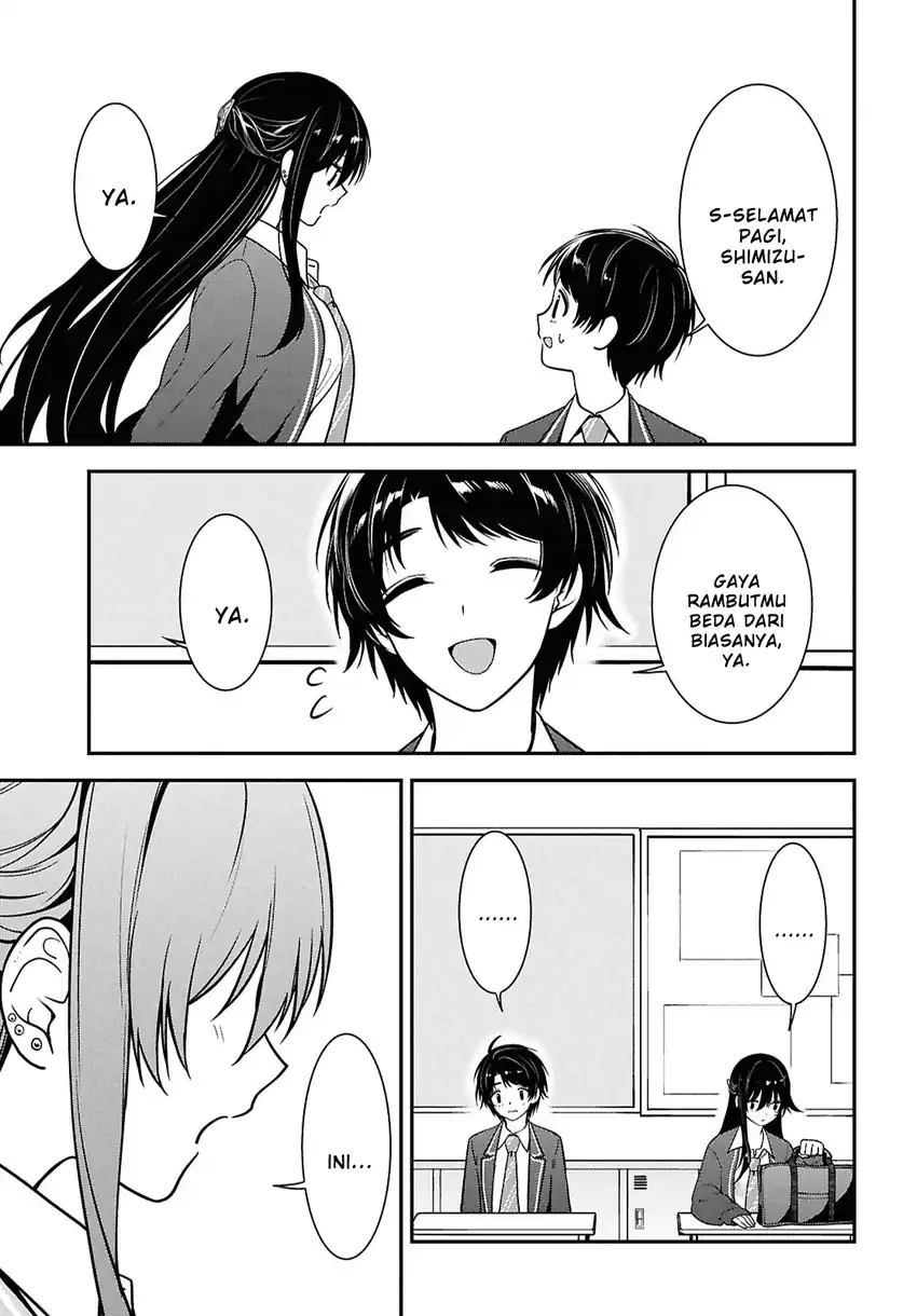 Tonari no Seki no Yankee Shimizu-san ga Kami o Kuroku Sometekita chapter 11 halaman 27